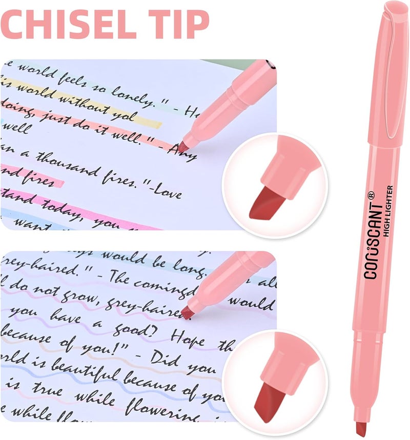 coruscant Pastel Highlighters Set, Assorted Colors Chisel Tip Cute Bible Highlighters, No Bleed Dry Quickly, for Journal Bible Study, Perfect for thin paper, School Office Supplies, 16 Pack - Image 2